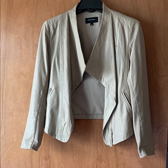 Mackage Beige Leather Jacket - Picture 1 of 6
